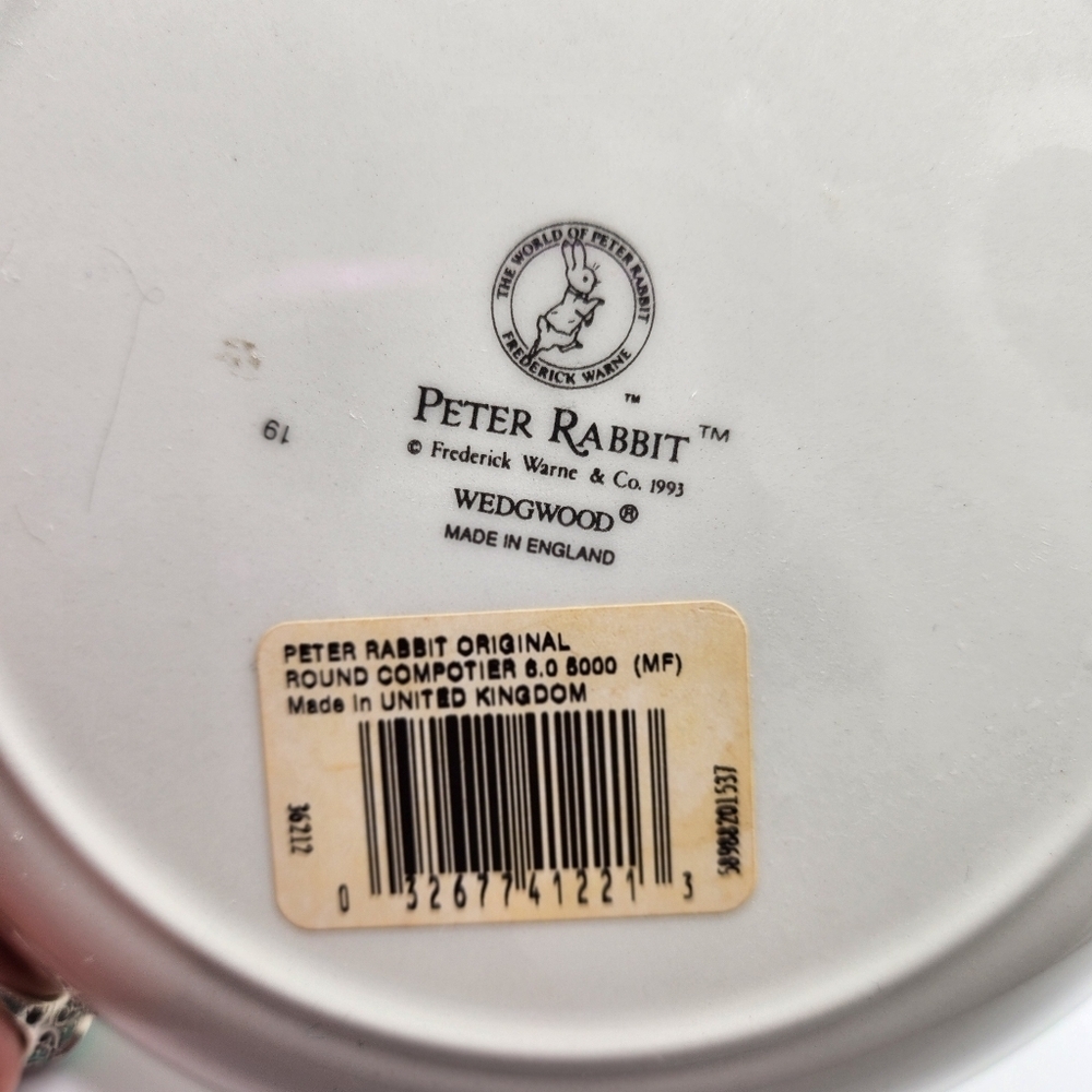 Peter Rabbit Wedgwood Beatrix Potter 6” Ribbed Plate 1993 Frederick Warne VTG - Picture 4 of 12